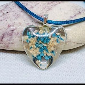 Baby’s breath heart necklace Delicate heart gift